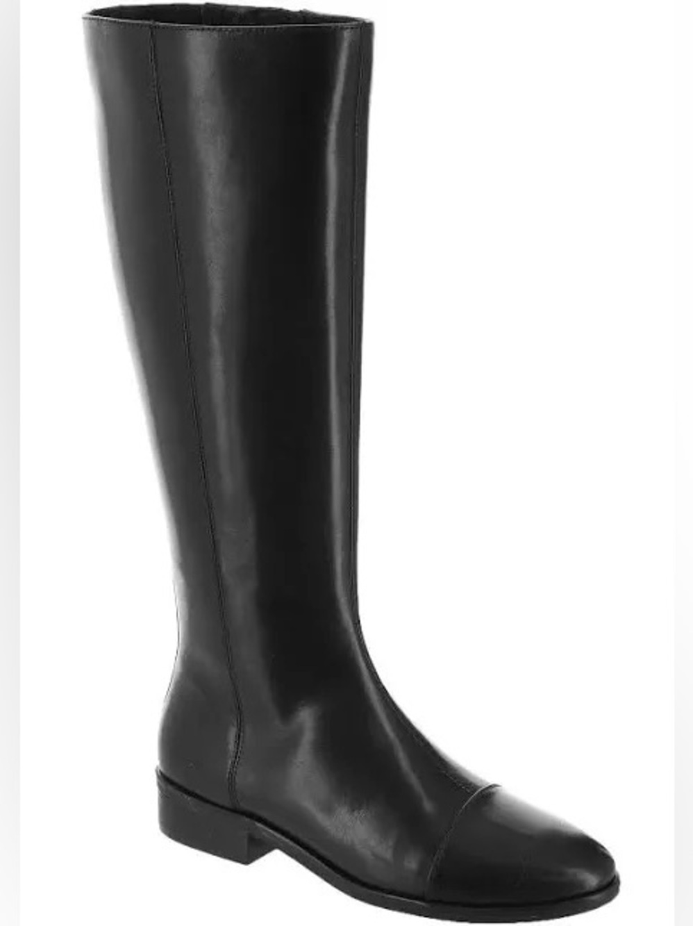 Trotters alexis black leather tall flat boots new in box 9 w